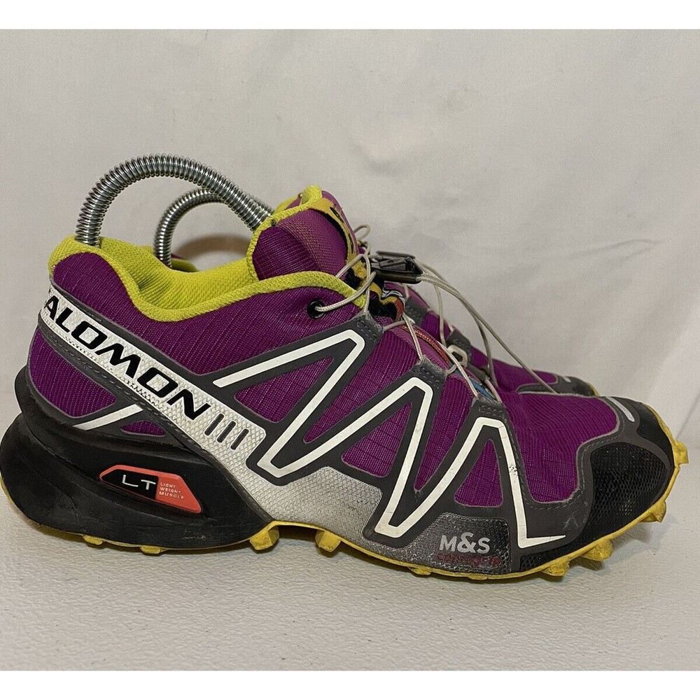 Salomon Speedcross 3 Athletic Trail Running Shoes Purple/Volt Women’s Size 8.5